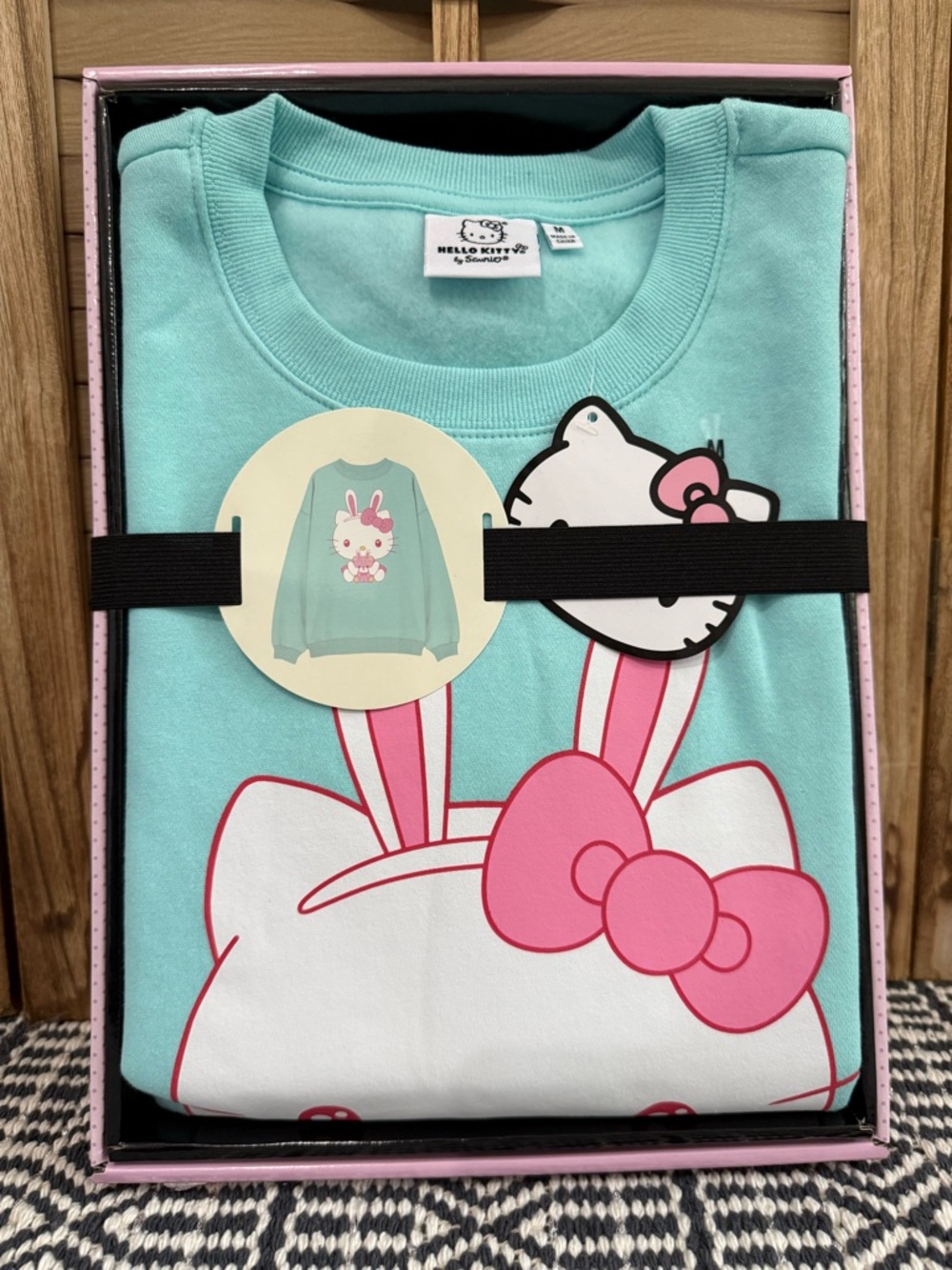 Hello Kitty x Sanrio Red Eyed Bunny w Teddy Crewneck Sweatshirt with Gift Box